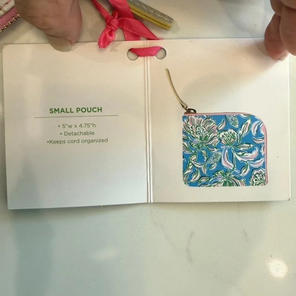 Lilly Pulitzer Tech Pouch Set NWT Cumulus Blue Chick Magnet Retired HTF Preppy
